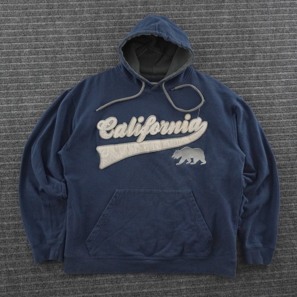 American Crown California Hoodie Mens Large Navy Blue Graphic Sweatshirt